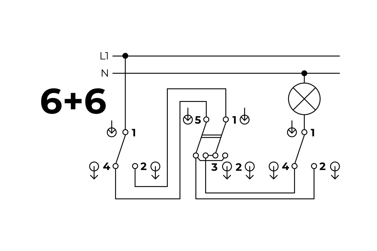 проходной выключатель схема 6 6