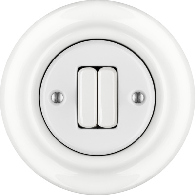 Porcelain switches - 2 gang () - ALBA | Katy Paty
