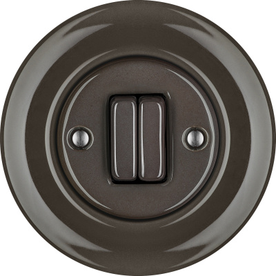 Porcelain switches - 2 gang () - BRUNETUM | Katy Paty