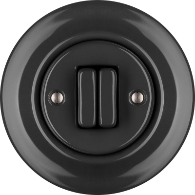 Porcelain switches - 2 gang () - GRISEA | Katy Paty